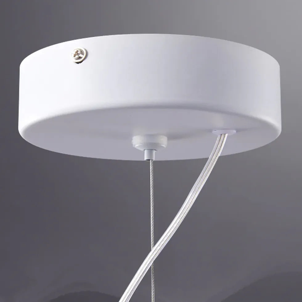 Long Curve Dining Room White Pendant Light