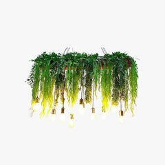 Lámparas colgantes comedor diseño con decoración de plantas
