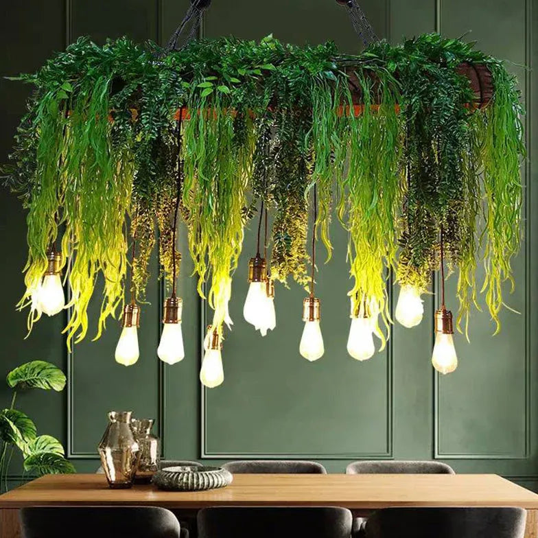 Green plants dining room pendant light