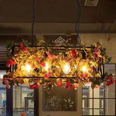 Lámpara Colgante Vintage para Comedor con Diseño de Plantas