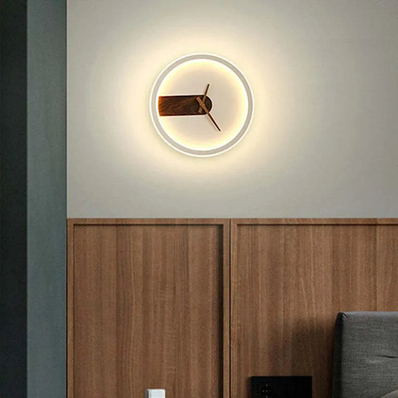 Lamparas modernas de led para salon con diseño de reloj creativo