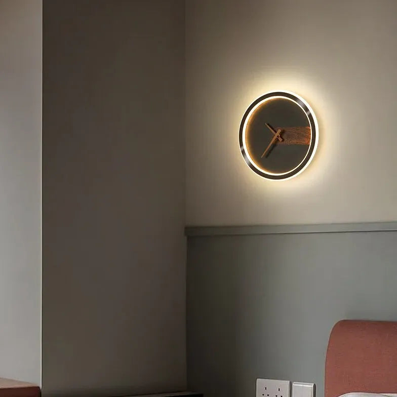 Lamparas modernas de led para salon con diseño de reloj creativo