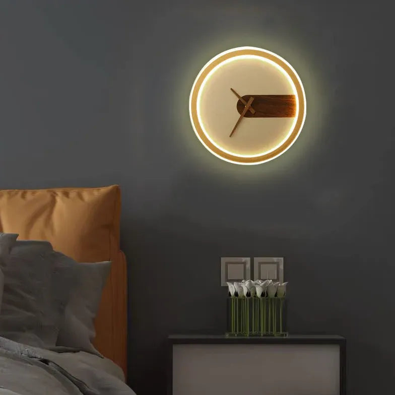 Lamparas modernas de led para salon con diseño de reloj creativo