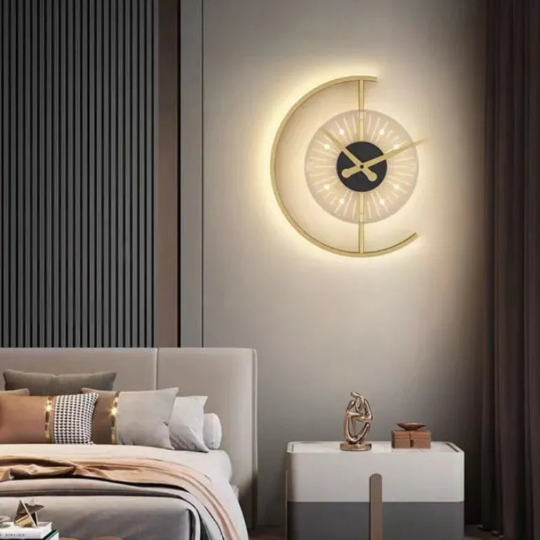 wall light clock led modern indoor