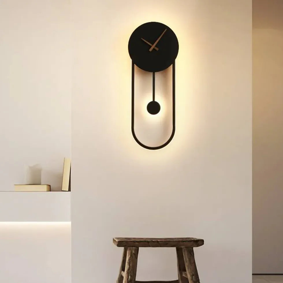 Diseño de reloj de péndulo Lámparas de pared modernas 