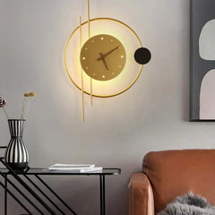 Aplique de Pared LED con Reloj para Salón Moderno