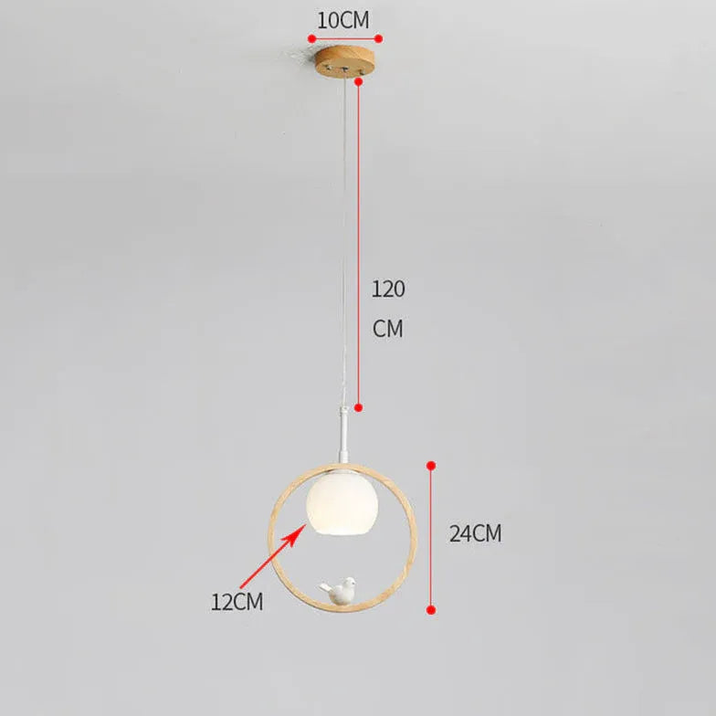 Comedor de pájaros redondo luz de madera luz de madera