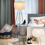 Golden Feather Transparent Tripod Floor Lamp