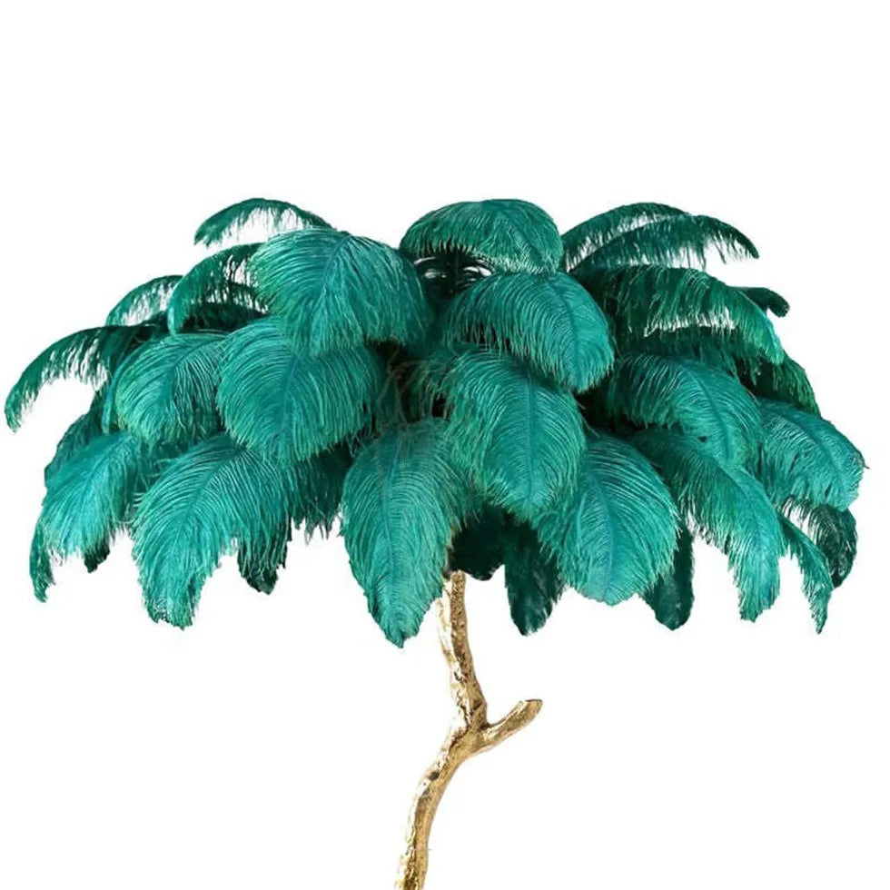 White Feather Tree Design Table Lamp