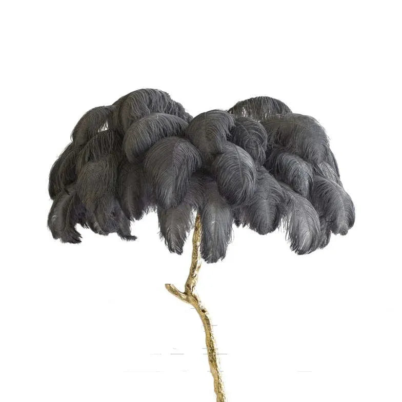 White Feather Tree Design Table Lamp