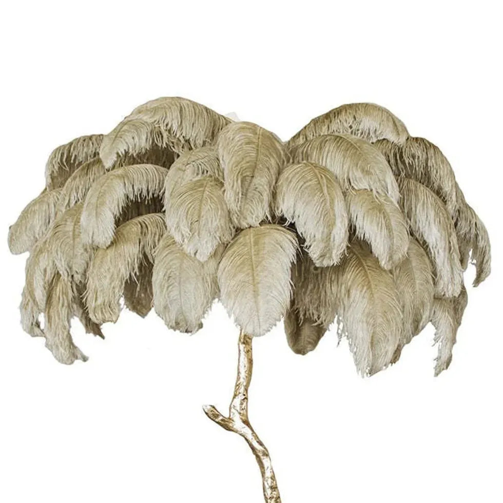 White Feather Tree Design Table Lamp