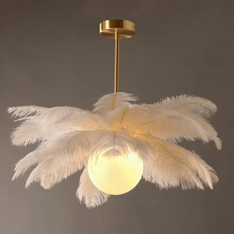 Feather Decor Design Modern White Pendant Light