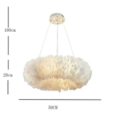 Modernas lamparas de techo con diseño de plumas para dormitorio