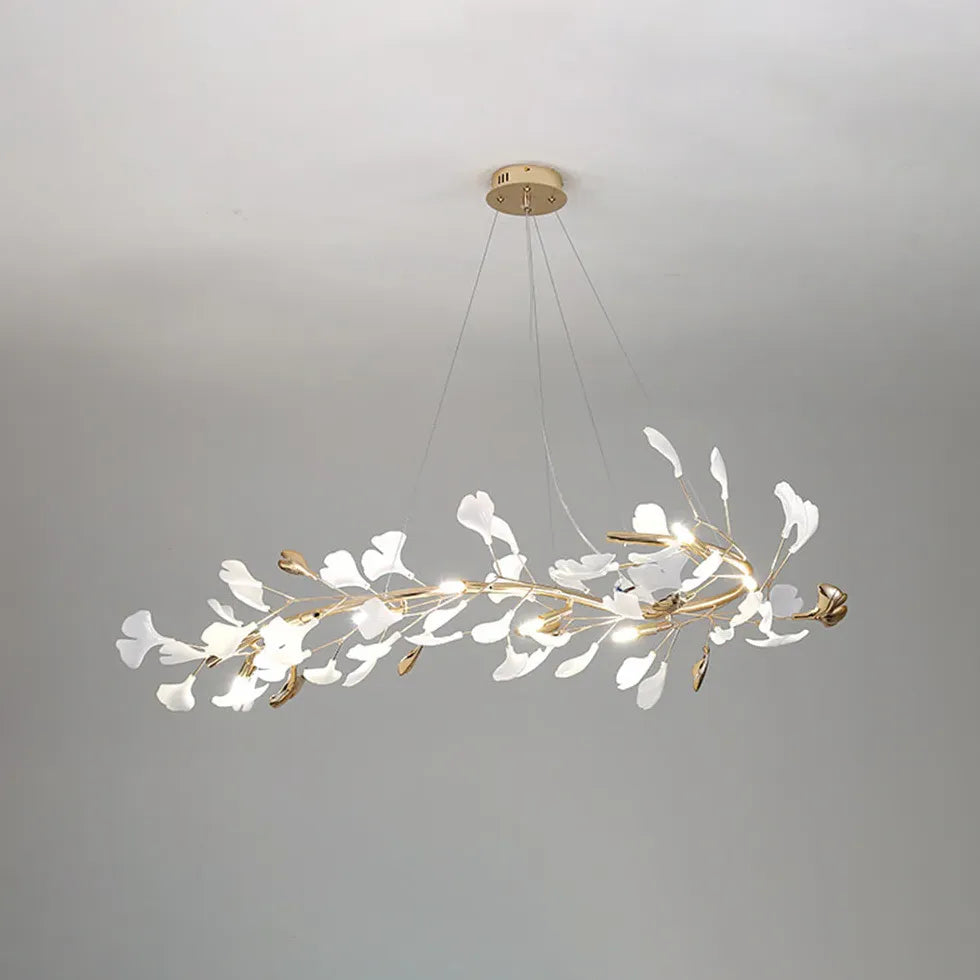 Natural Leaves Gold Kitchen Pendant Light