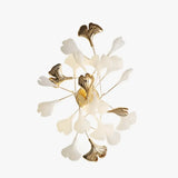 Aplique de Pared para Habitación con Diseño de Hojas de Ginkgo en Cerámica