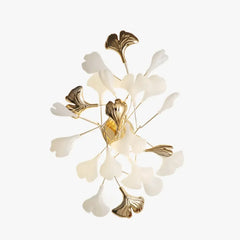 Aplique de Pared para Habitación con Diseño de Hojas de Ginkgo en Cerámica