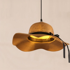 Lámpara Colgante Sombrero de Paja para Comedor