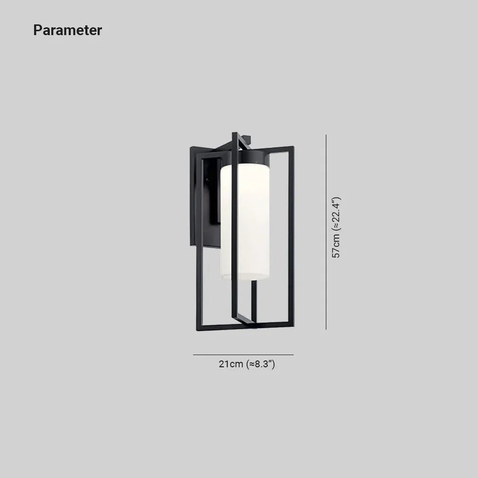 Apliques de pared para exterior cilíndricos con marco rectangular 