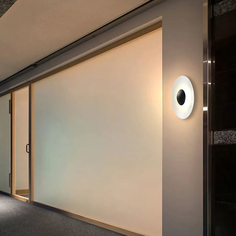 Aplique de pared exterior con forma de disco moderno 