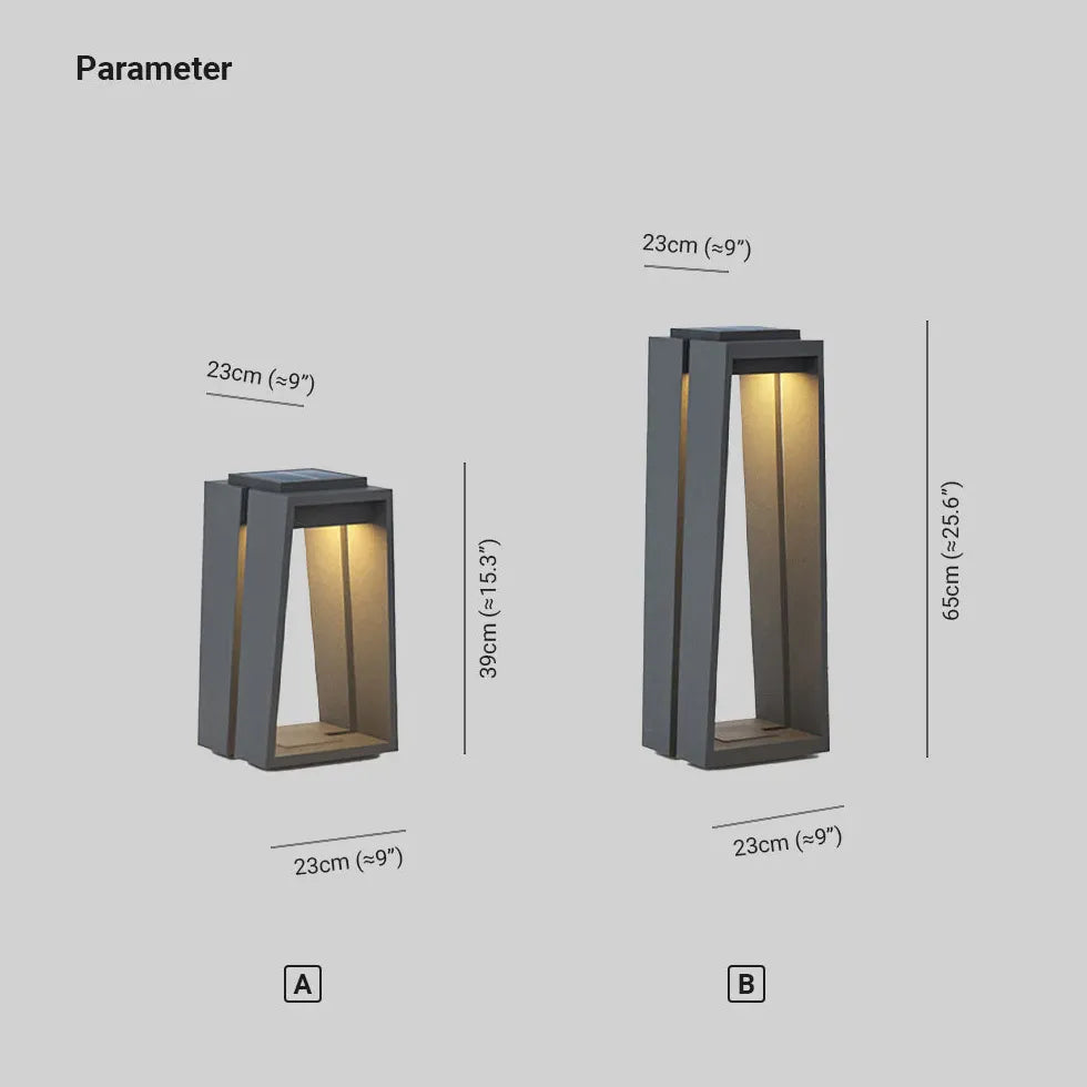 Lámpara de pie solar para patio con LED