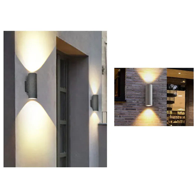 Aplique de pared exterior bidireccional led en cemento