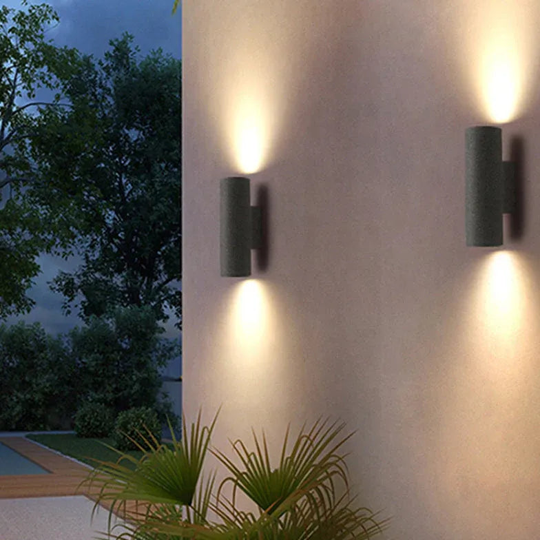 Aplique de pared exterior bidireccional led en cemento