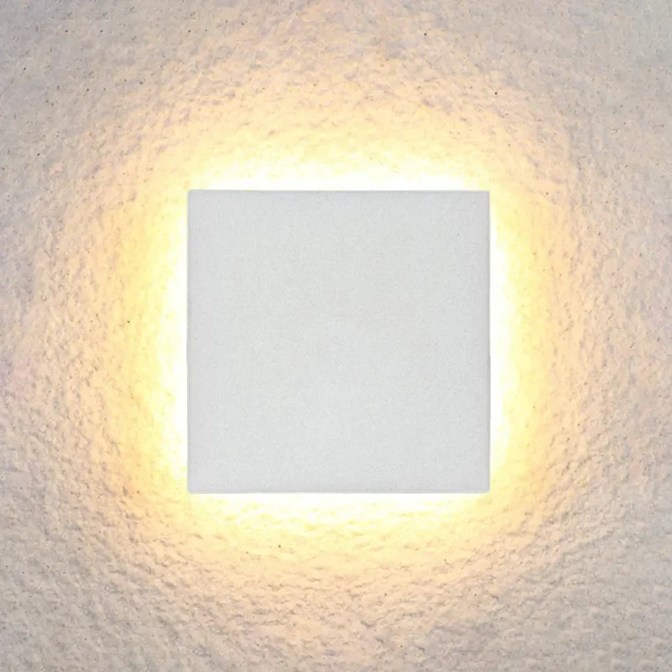 Aplique cuadrado exterior minimalista LED IP65 para porche