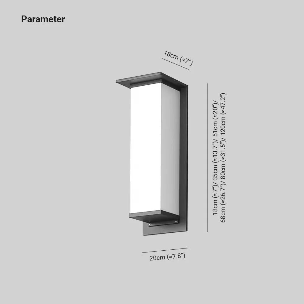 Lámpara solar de pared rectangular moderna para exteriores 