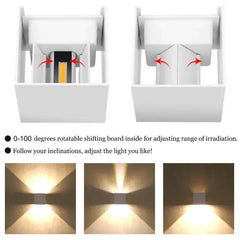 Aplique de Pared para Exterior con Doble Cabezal Cuadrado