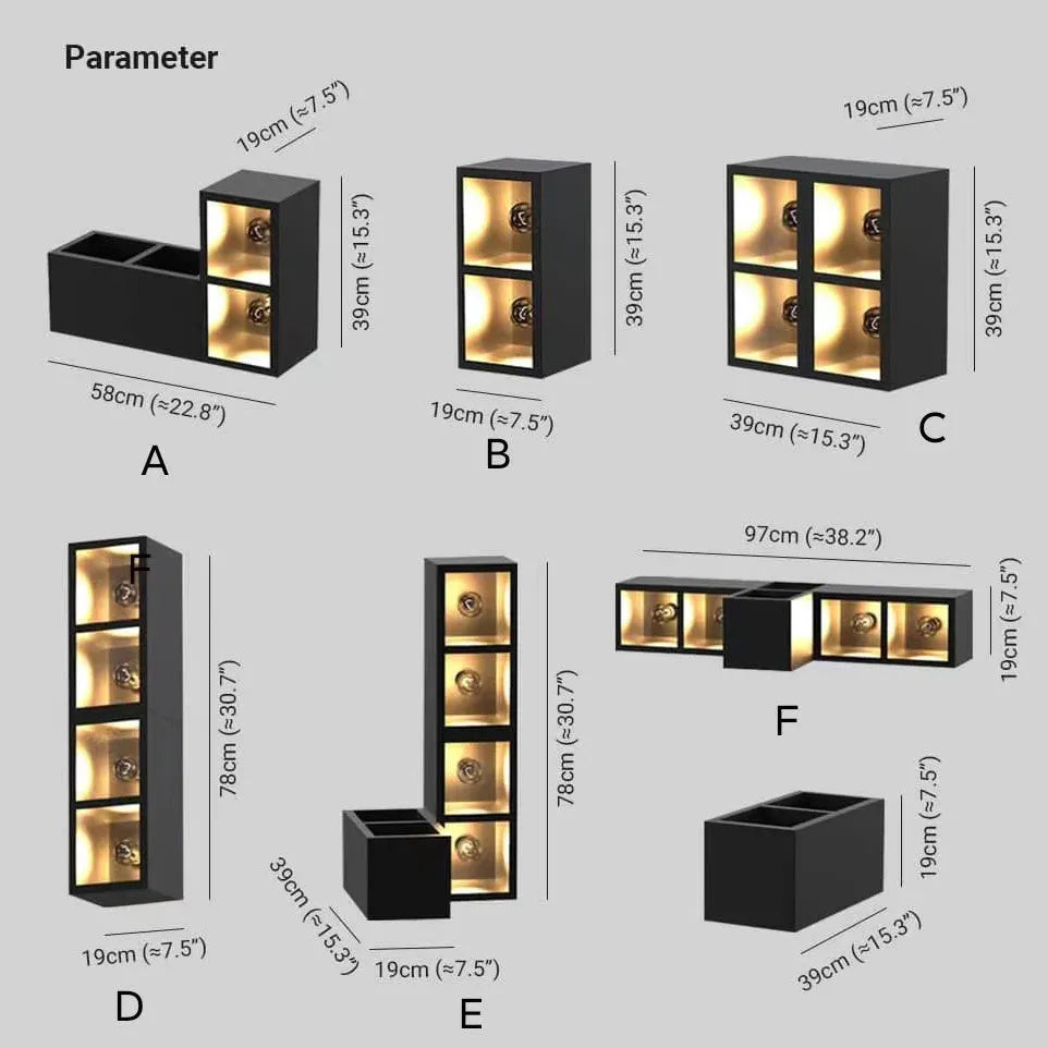 Apliques decorativos de pared para exterior con diseño de cubo 