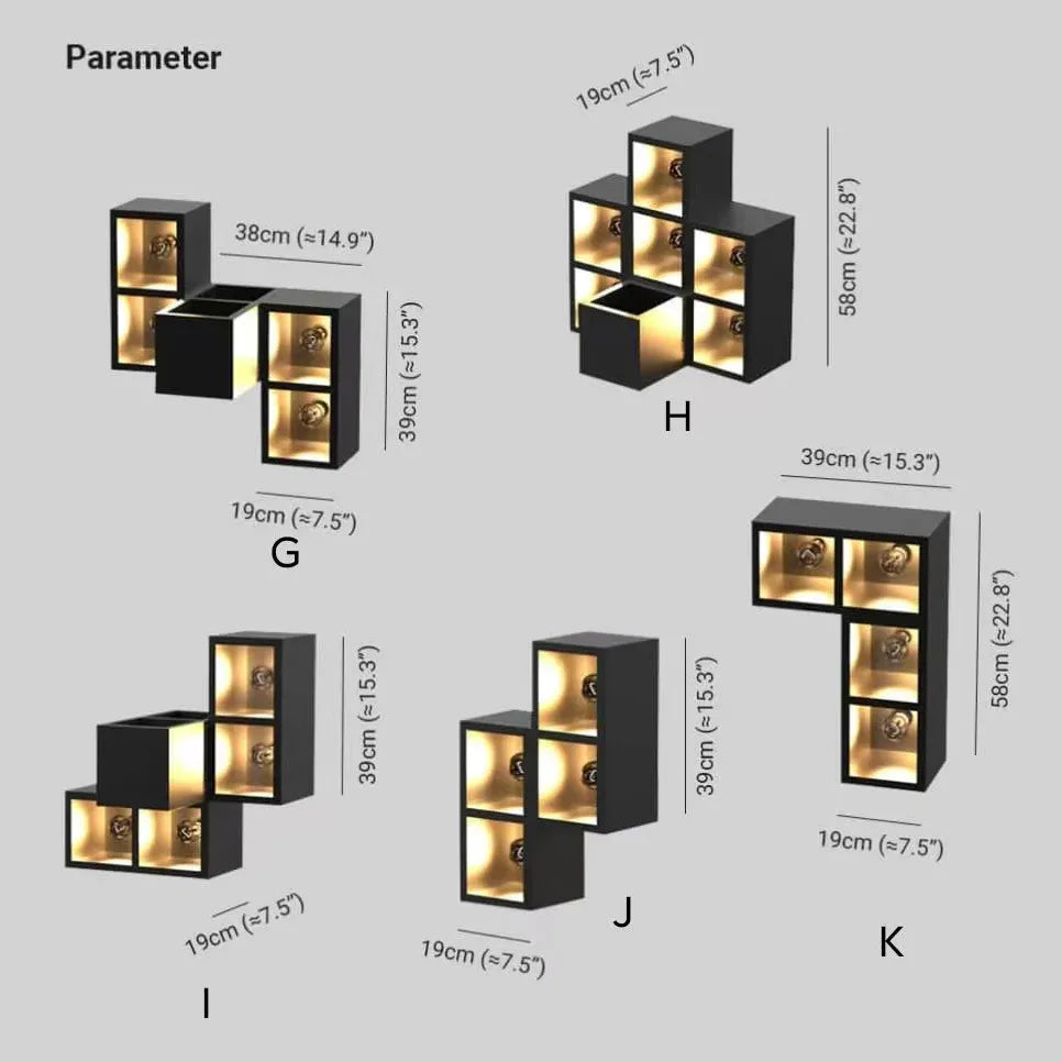 Apliques decorativos de pared para exterior con diseño de cubo 