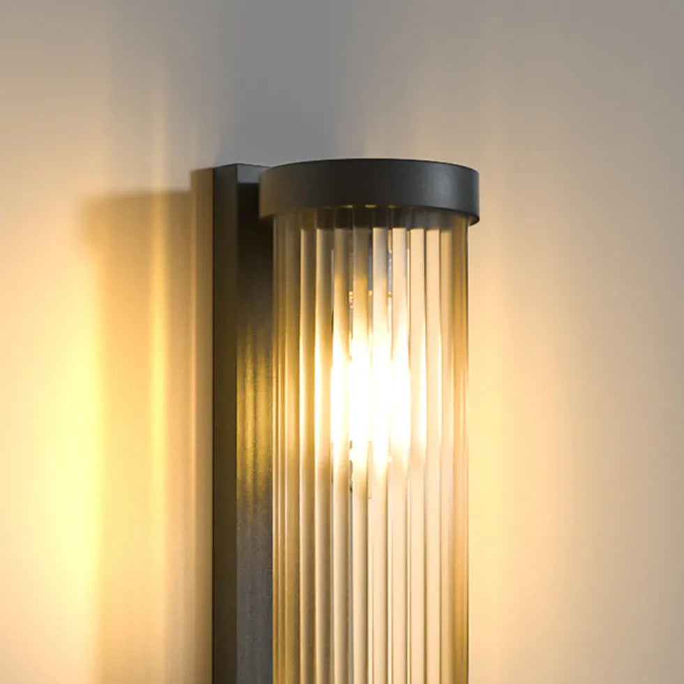 Striped Column Glass Outdoor Wall Lights