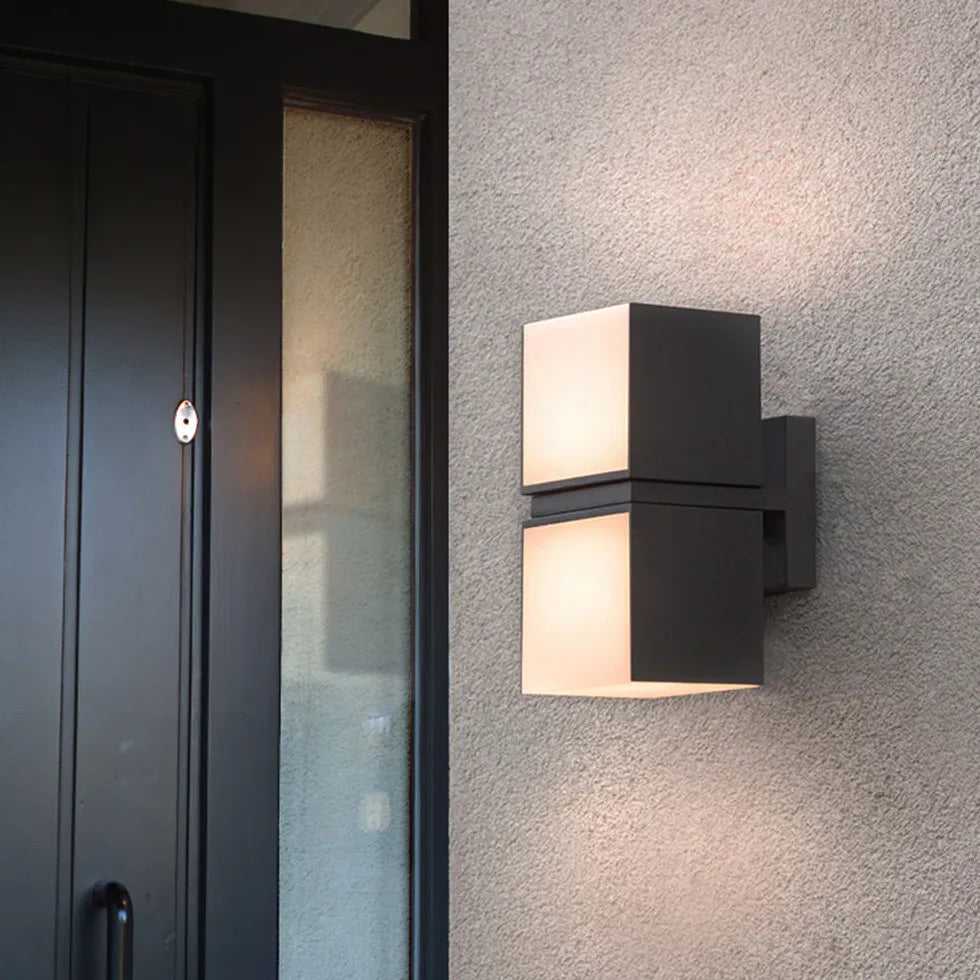 Apliques de pared LED para exterior de color negro giratorios Geometry 