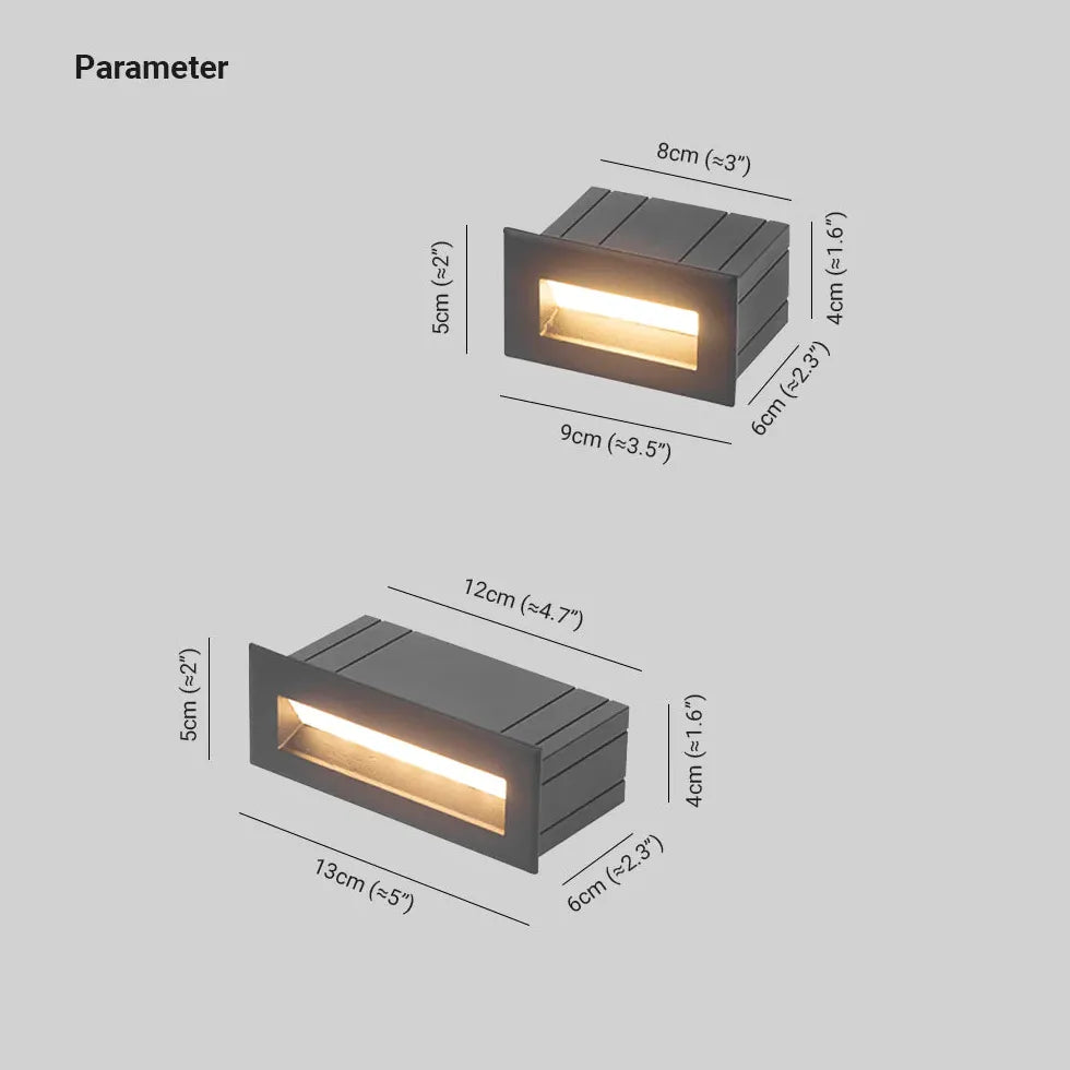 Aplique led escalera iluminación exterior minimalista