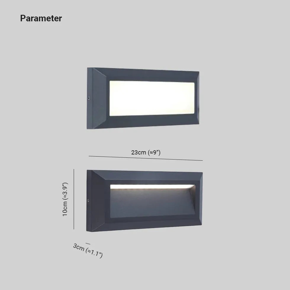 Aplique led pared escalera iluminación exterior solar