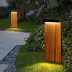 Lámpara de Jardín Exterior Diseño Minimalista Acabado Madera