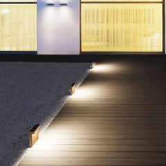 Lámpara de Jardín Exterior Diseño Minimalista Acabado Madera