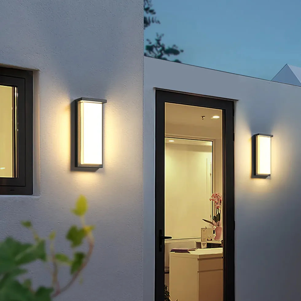 Apliques solares rectangulares LED para exteriores 