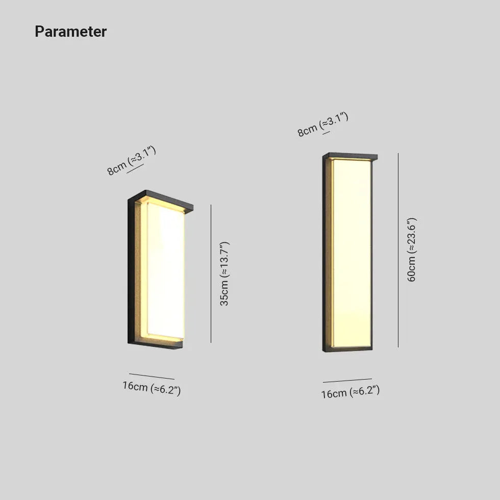 Apliques solares rectangulares LED para exteriores 