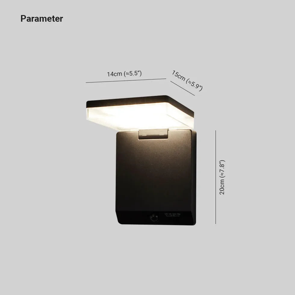 Lámparas de pared LED para exteriores con sensor plegable y color negro 