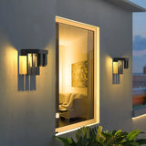 Grid Geometric Led Solar Outdoor Wall Lights