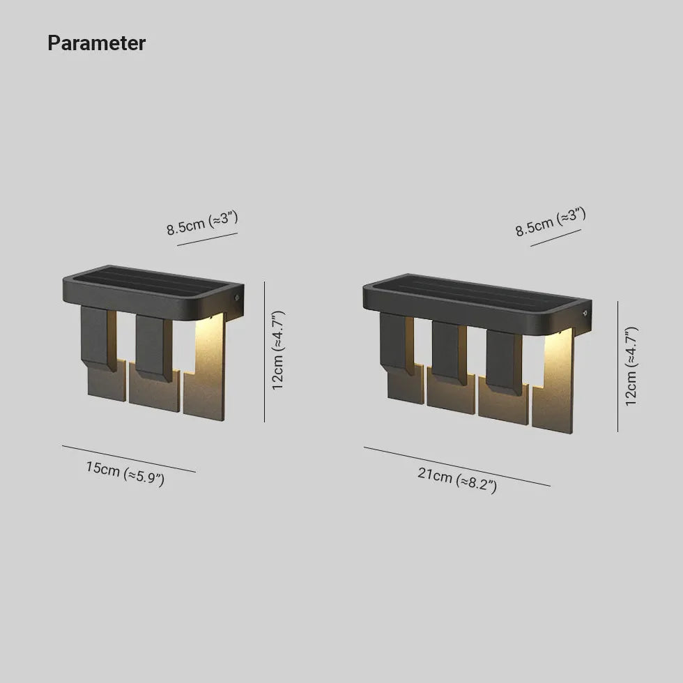 Grid Geometric Led Solar Outdoor Wall Lights