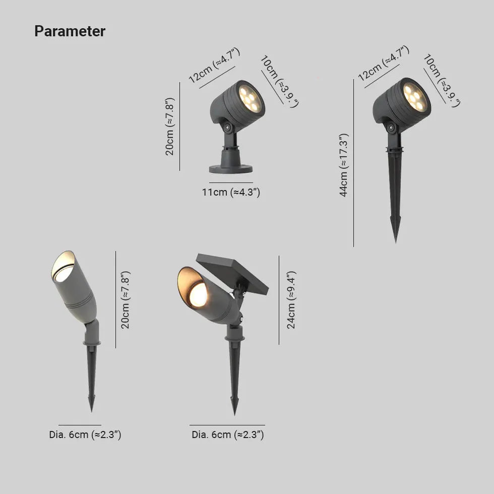 Focos para postes de luz en espacios exteriores