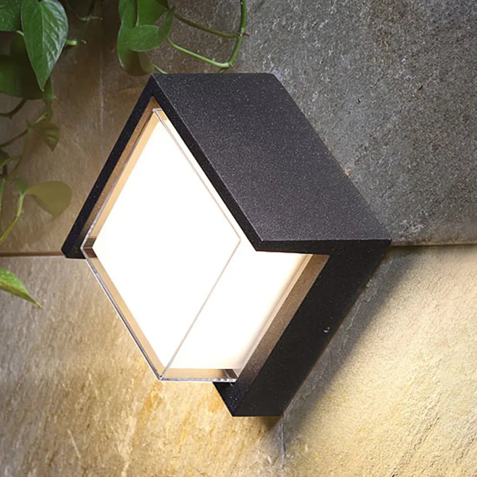 Minimalist Geometry Black Led Outdoor Wall Lights