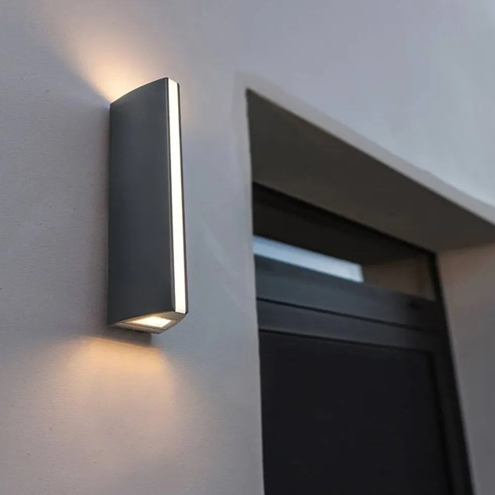 Aplique LED exterior de pared con diseño geométrico integrado 