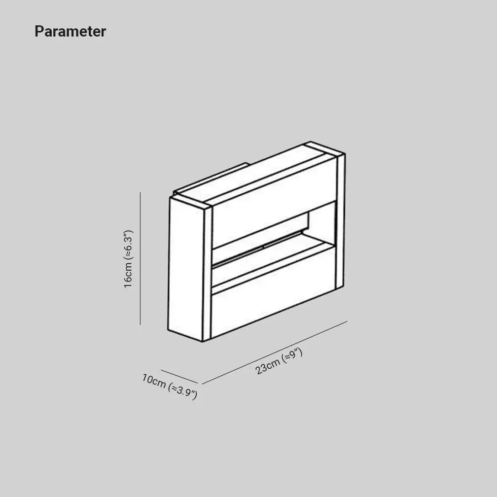 Apliques de pared para exteriores rectangulares de color blanco cálido con iluminación hacia arriba y hacia abajo 