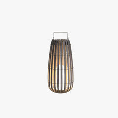 Lámpara de Pie Solar Exterior Impermeable de Ratán Portátil