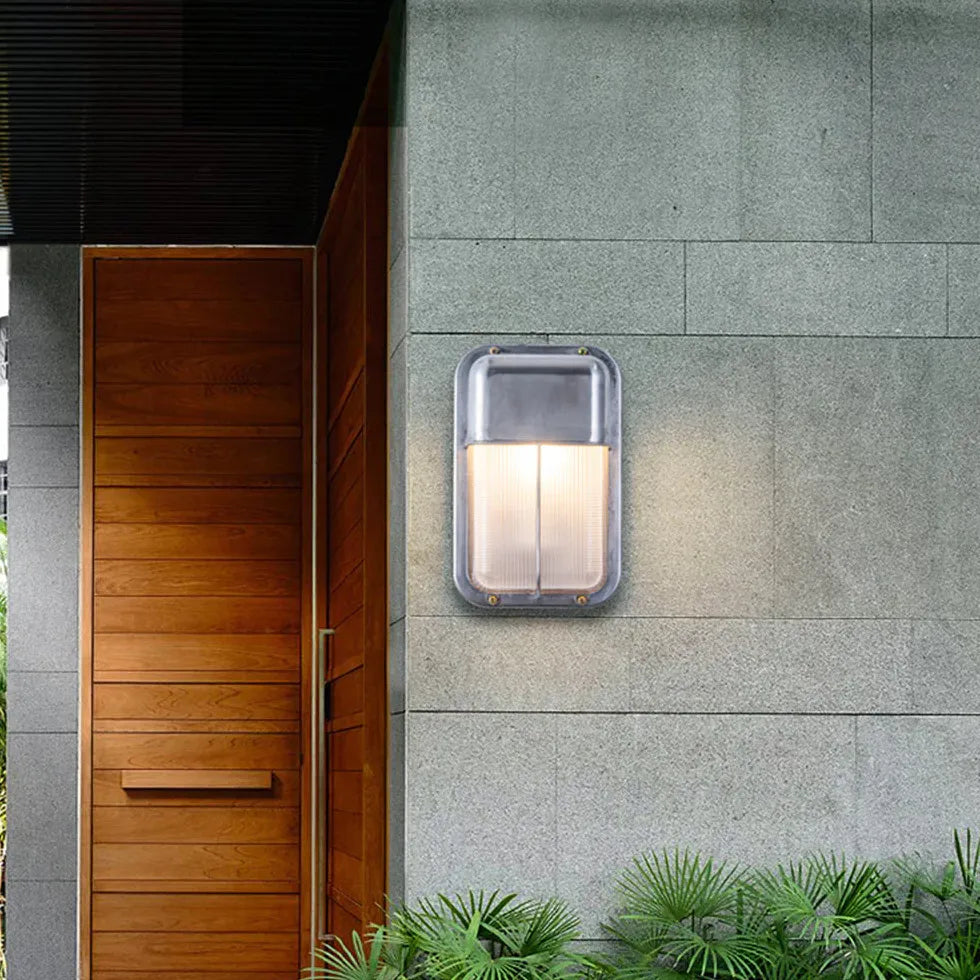 Luces led de pared exterior estilo industrial plateado