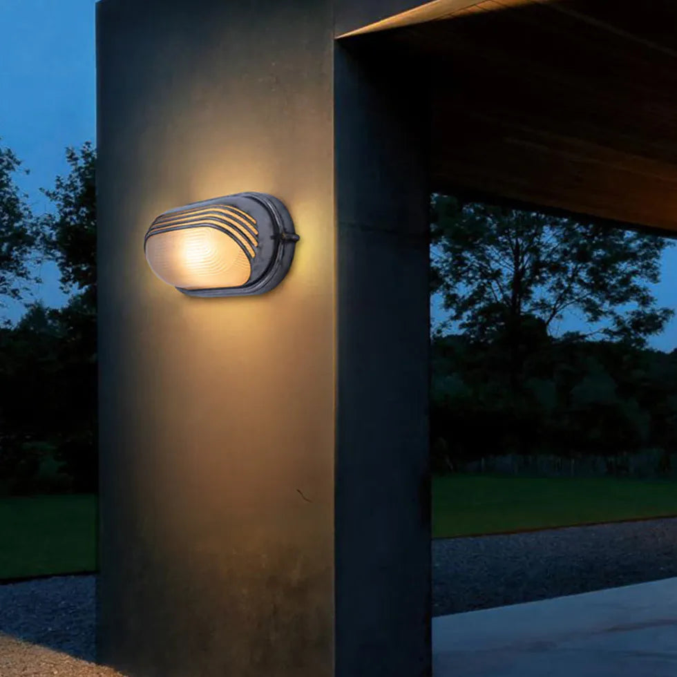 Luces led de pared exterior estilo industrial plateado