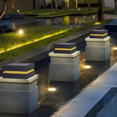 Lámpara sobremuro solar exterior moderna negra de metal para jardín